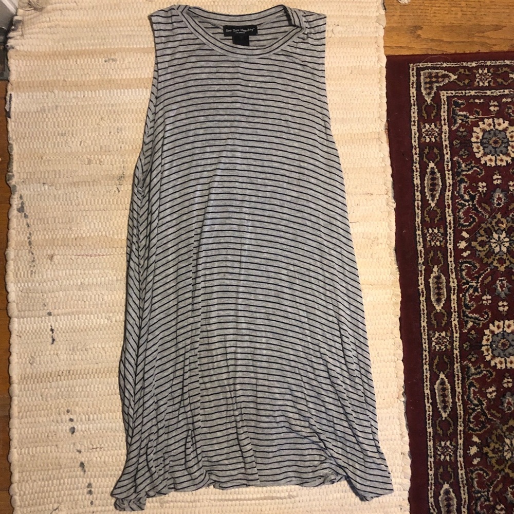Grey and Black Striped Dress- Size S